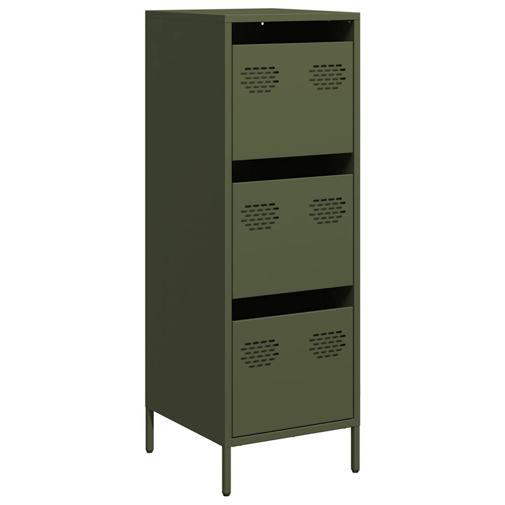 Hoge kast 39x35x103,5 cm staal olijfgroen