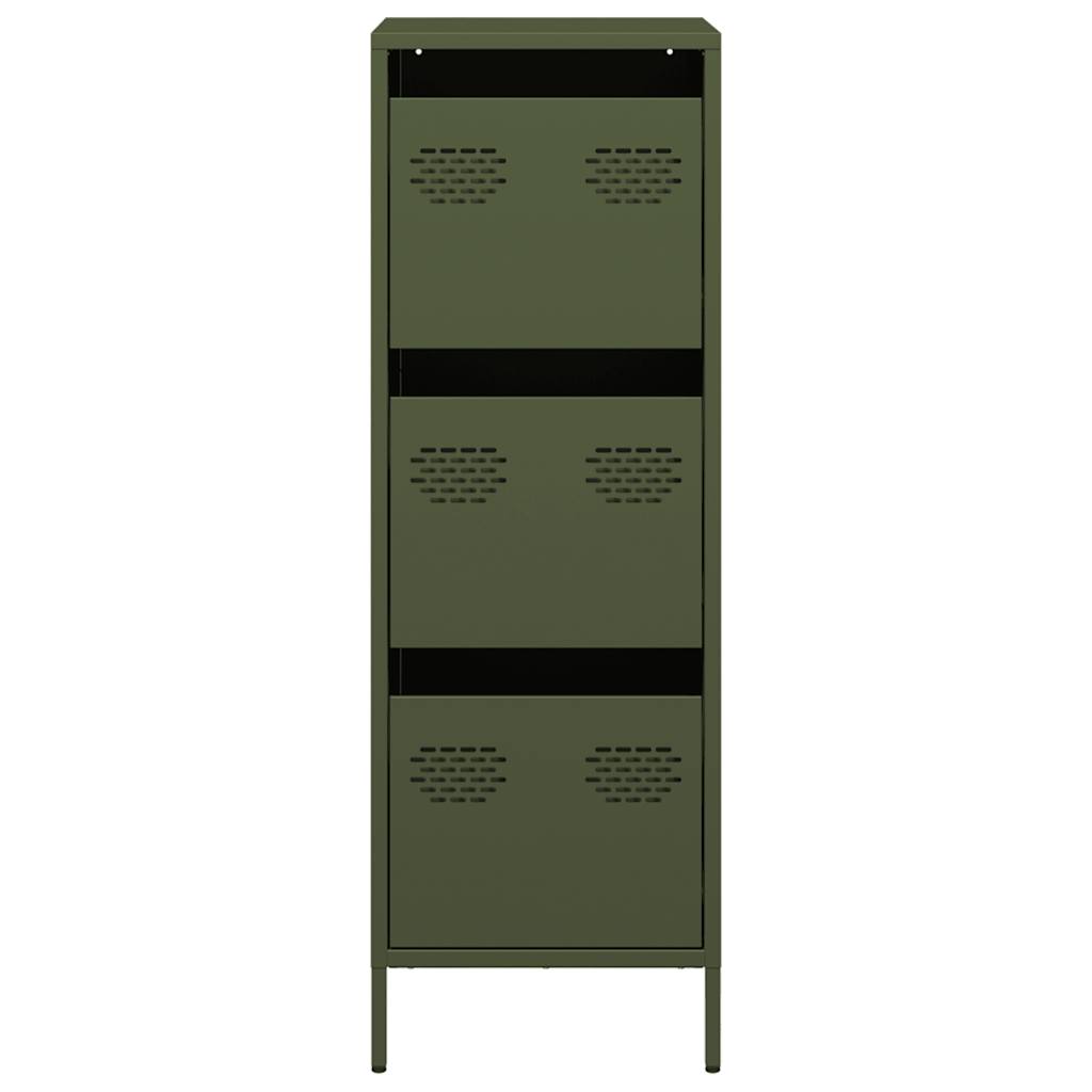 Hoge kast 39x35x103,5 cm staal olijfgroen