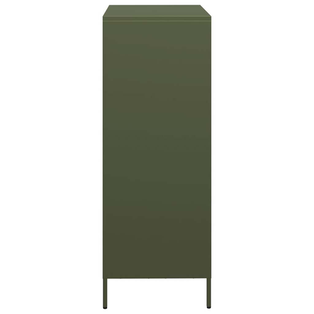 Hoge kast 39x35x103,5 cm staal olijfgroen