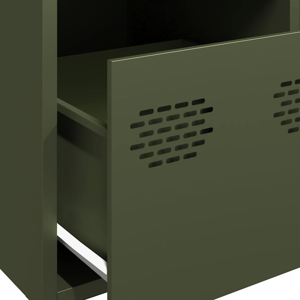 Hoge kast 39x35x103,5 cm staal olijfgroen