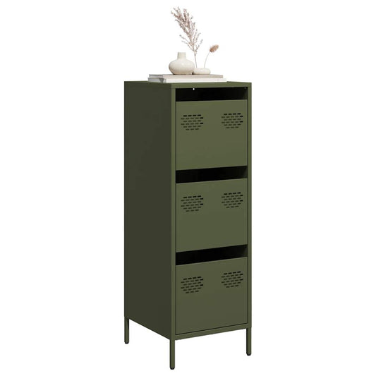Hoge kast 39x35x103,5 cm staal olijfgroen