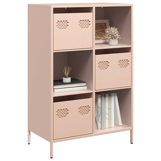 Hoge kast 68x39x103,5 cm staal roze