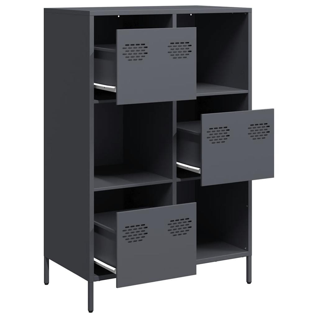 Hoge kast 68x39x103,5 cm staal antracietkleurig