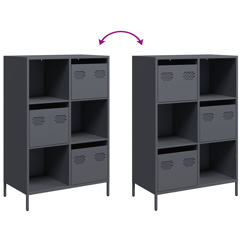 Hoge kast 68x39x103,5 cm staal antracietkleurig