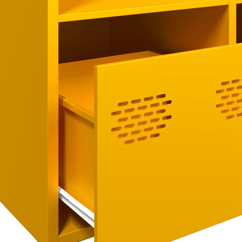 Hoge kast 68x39x103,5 cm staal mosterdgeel