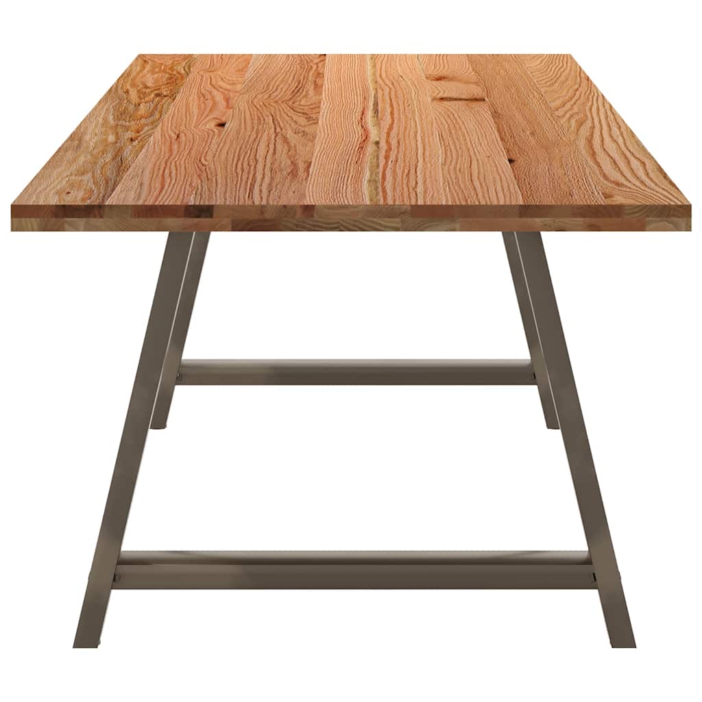 Eettafel rechthoekig 220x100x74 cm massief eikenhout lichtbruin