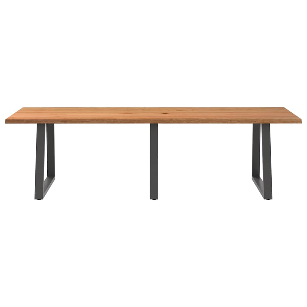 Eettafel met natuurlijke rand 280x100x74 cm massief eikenhout