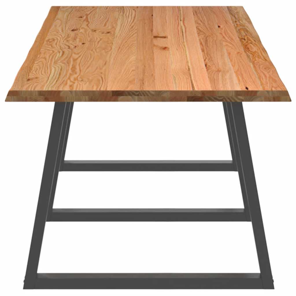 Eettafel met natuurlijke rand 280x100x74 cm massief eikenhout