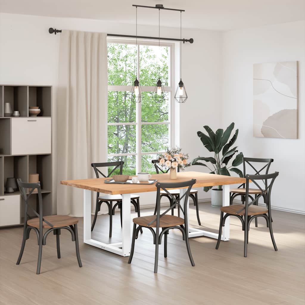Eettafel met natuurlijke rand massief eikenhout rechthoekig