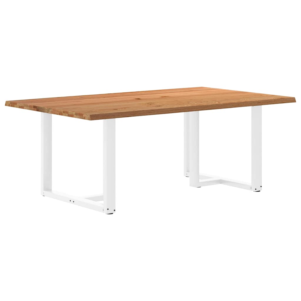Eettafel met natuurlijke rand massief eikenhout rechthoekig