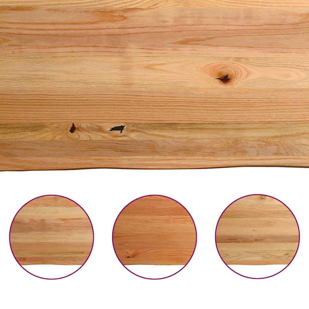 Eettafel met natuurlijke rand massief eikenhout rechthoekig