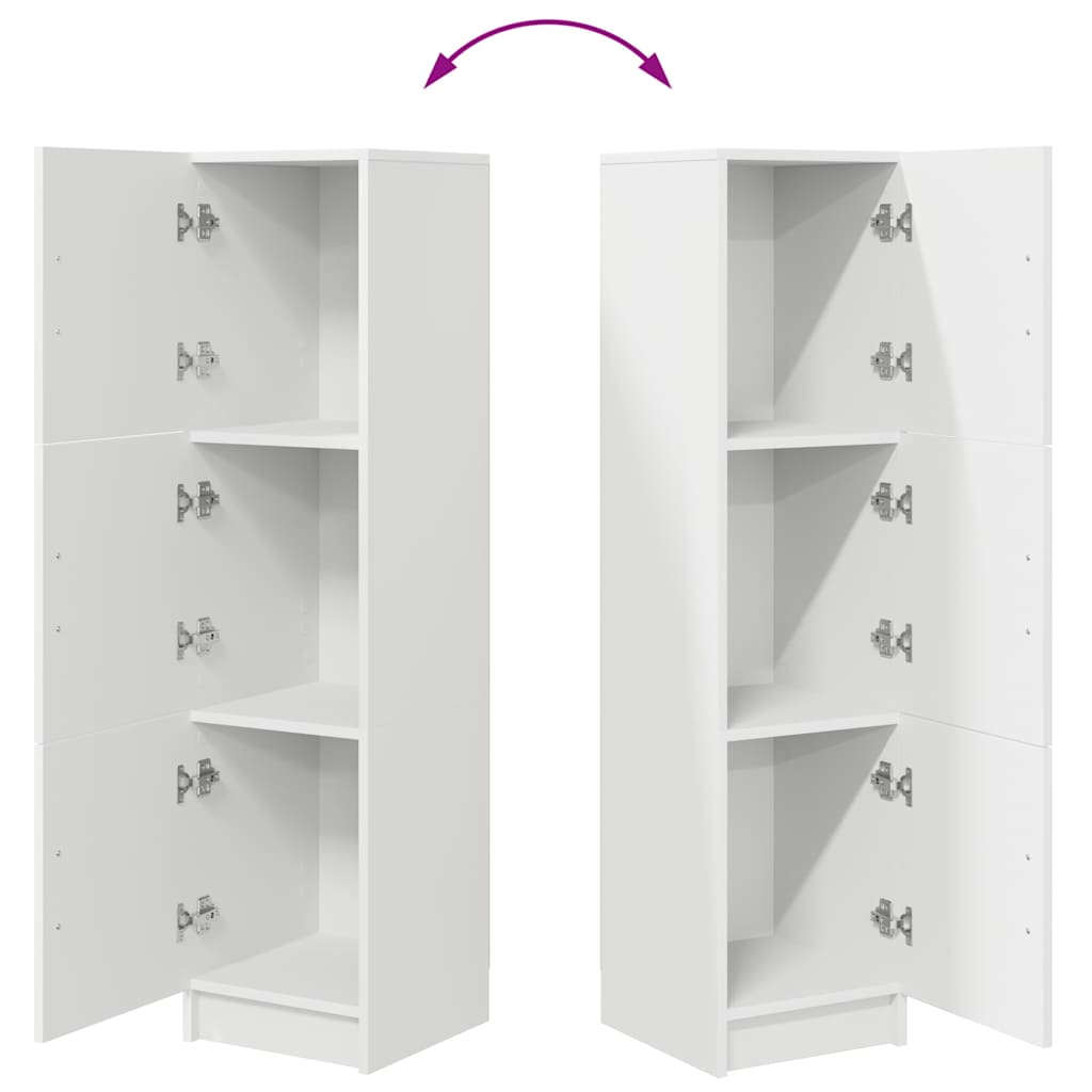 Hoge Kast Wit 31,5x32x124 cm Gelaagd Hout