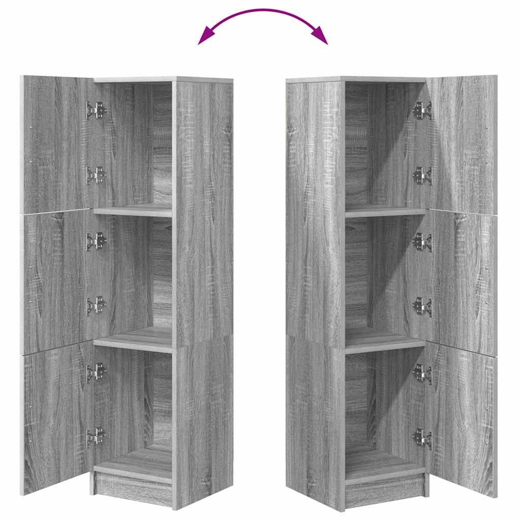 Highboard Grijs Sonoma 31,5x32x124 cm Gelaagd hout