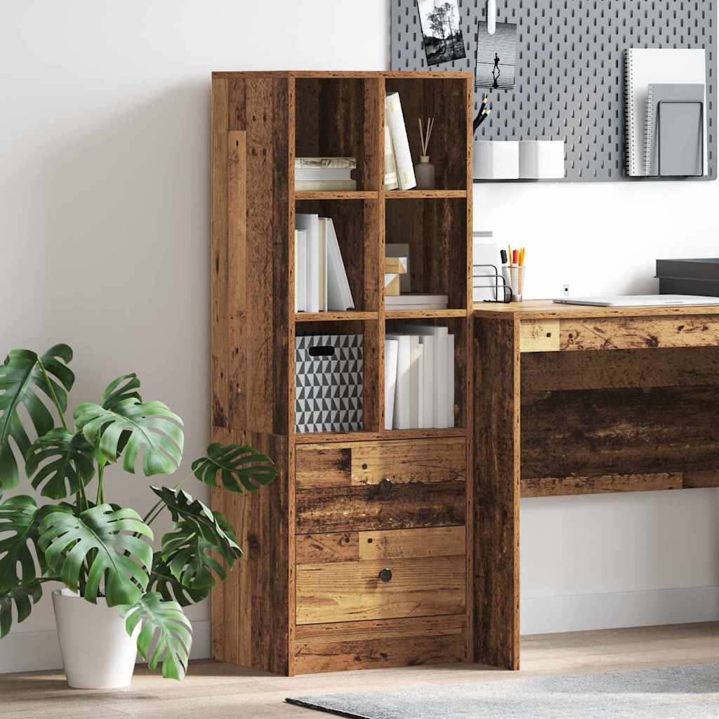 Highboard Oud Hout 45,5x34x127 cm Gelaagd hout