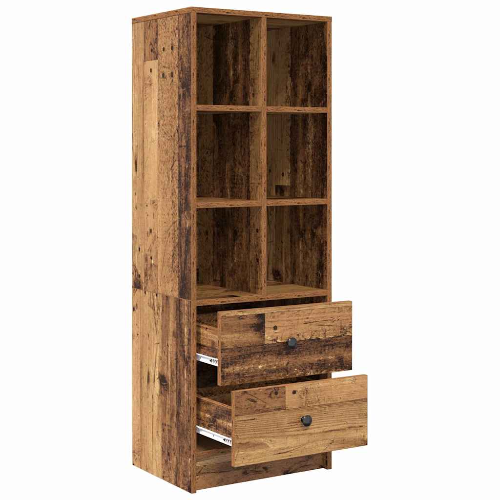 Highboard Oud Hout 45,5x34x127 cm Gelaagd hout