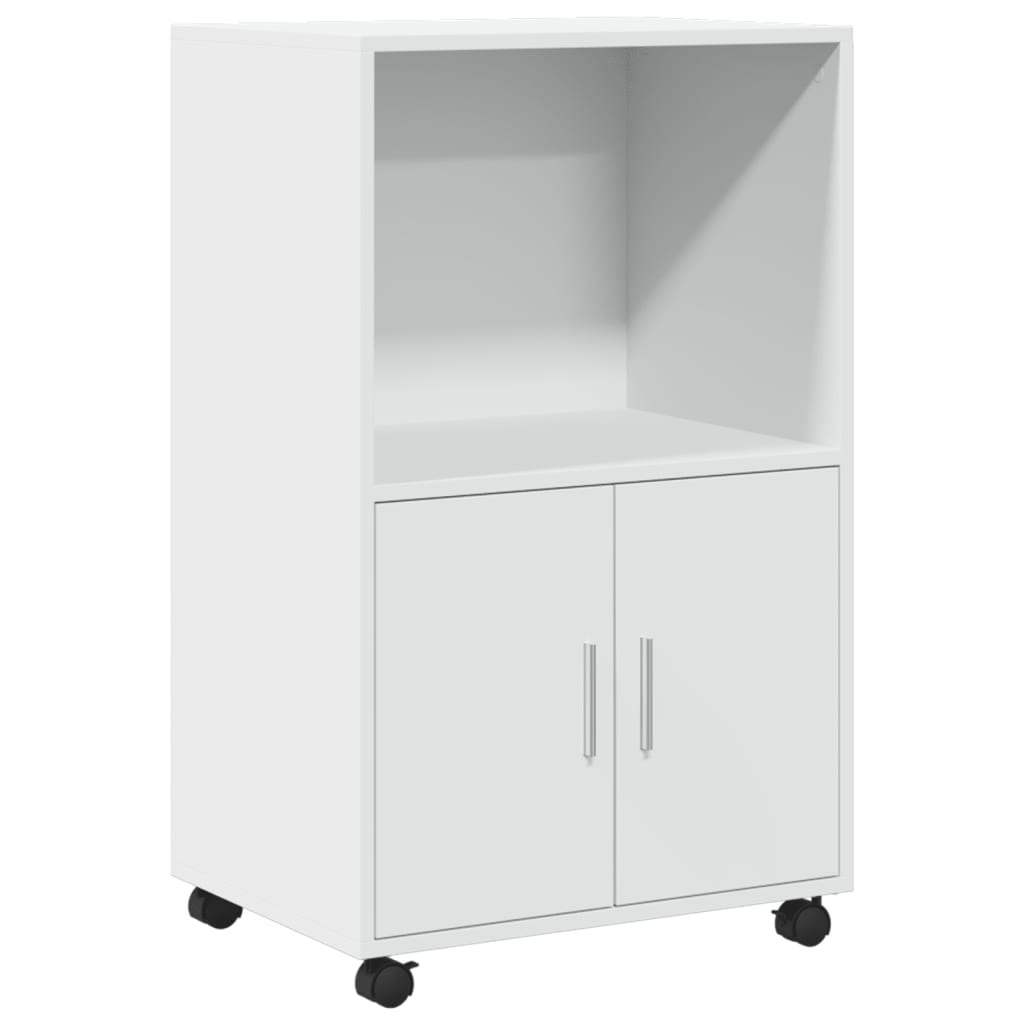 Rolkast 55x40x91 cm bewerkt hout wit