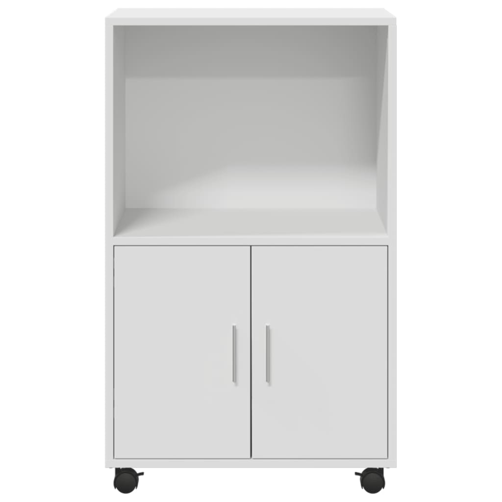 Rolkast 55x40x91 cm bewerkt hout wit