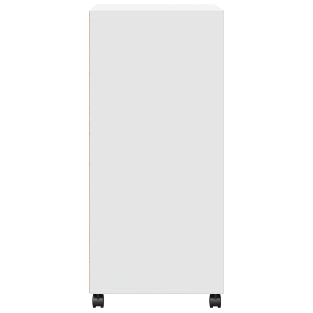 Rolkast 55x40x91 cm bewerkt hout wit