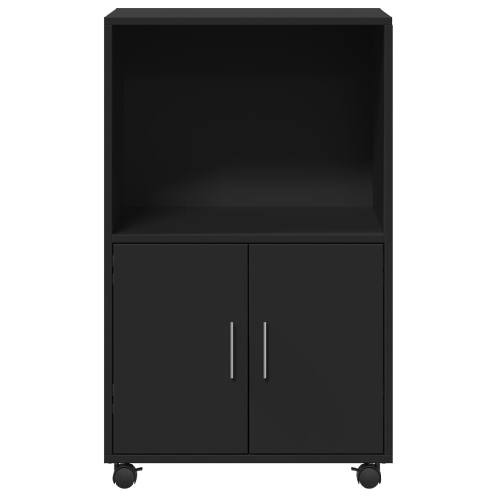 Rolkast 55x40x91 cm bewerkt hout zwart