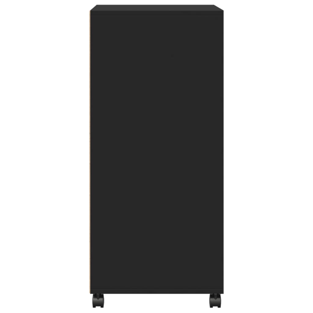 Rolkast 55x40x91 cm bewerkt hout zwart