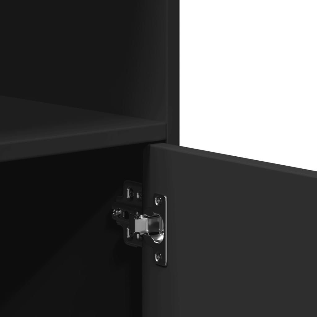 Rolkast 55x40x91 cm bewerkt hout zwart