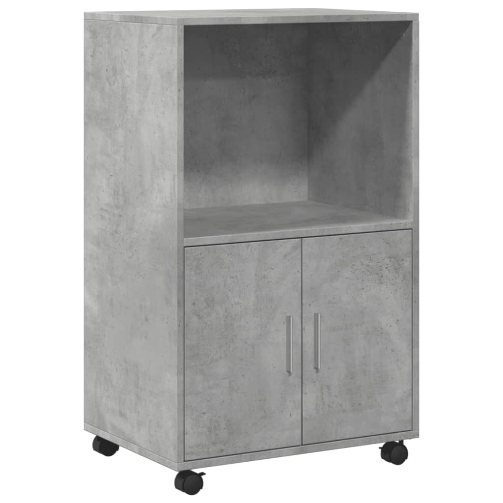 Rolkast 55x40x91 cm bewerkt hout betongrijs
