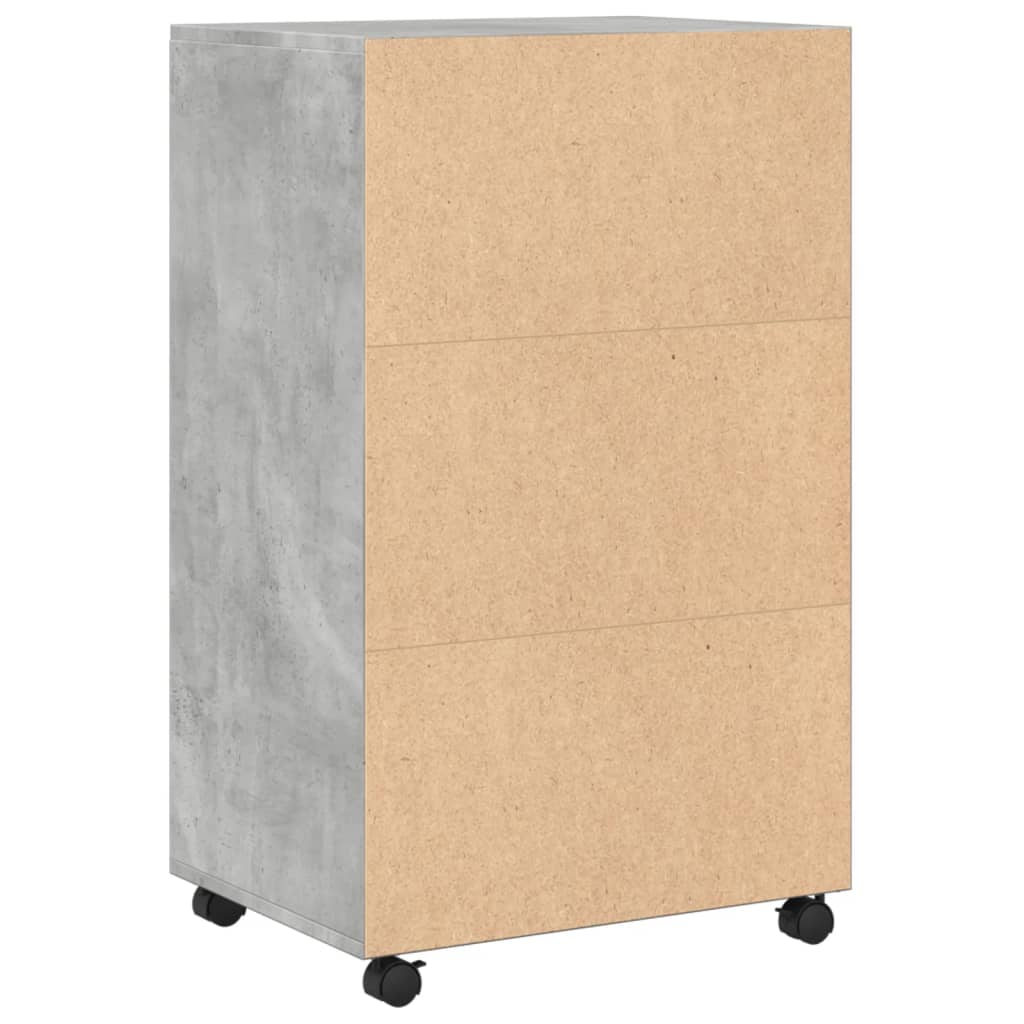 Rolkast 55x40x91 cm bewerkt hout betongrijs