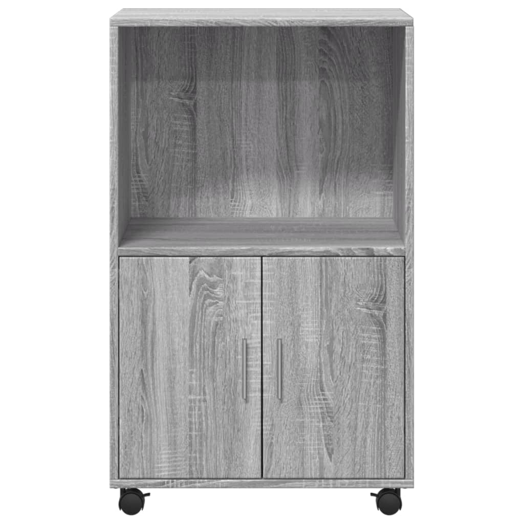 Rolkast 55x40x91 cm bewerkt hout grijs sonoma eikenkleurig