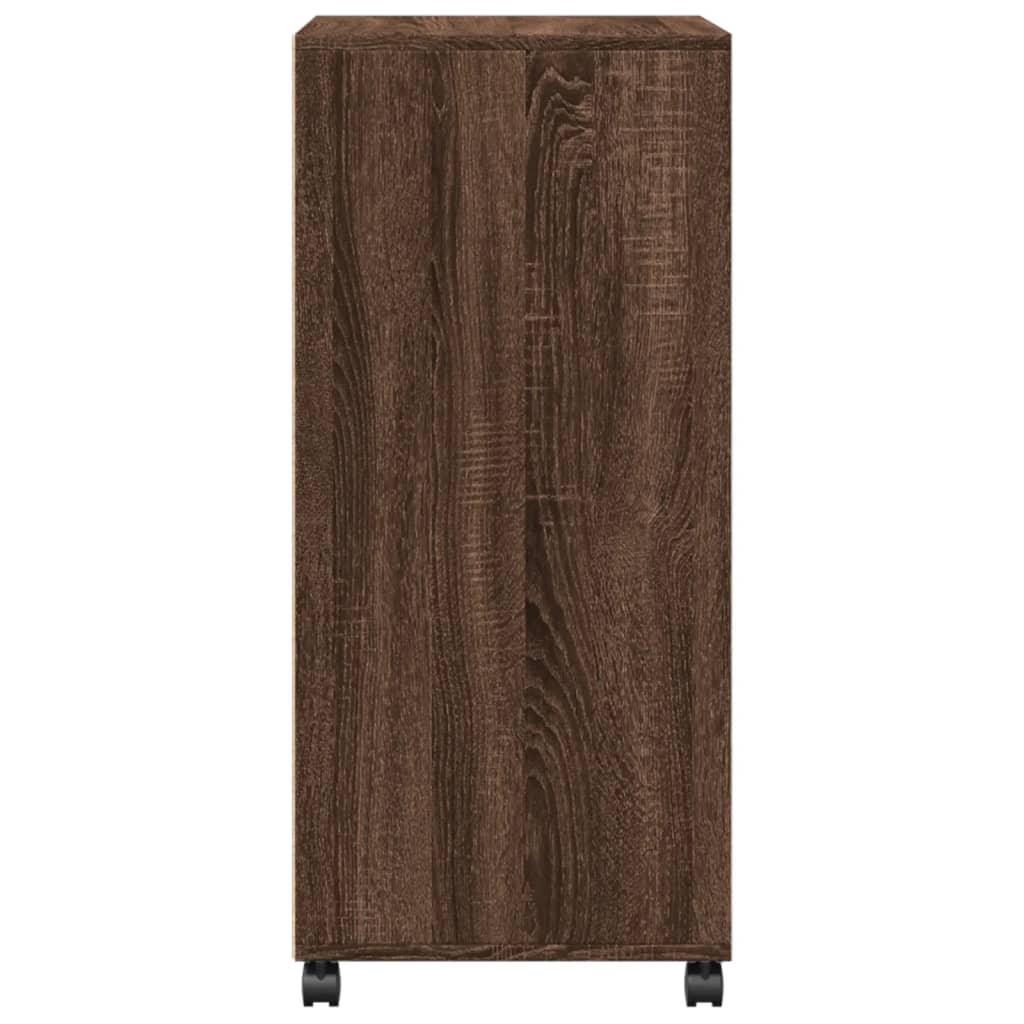 Rolkast 55x40x91 cm bewerkt hout bruin eikenkleurig