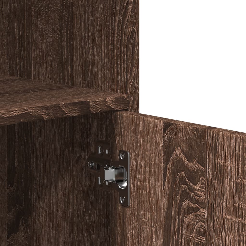 Rolkast 55x40x91 cm bewerkt hout bruin eikenkleurig