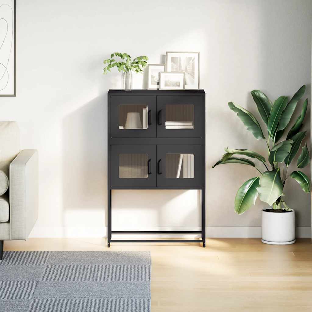 Hoge kast 68x39x107 cm staal zwart