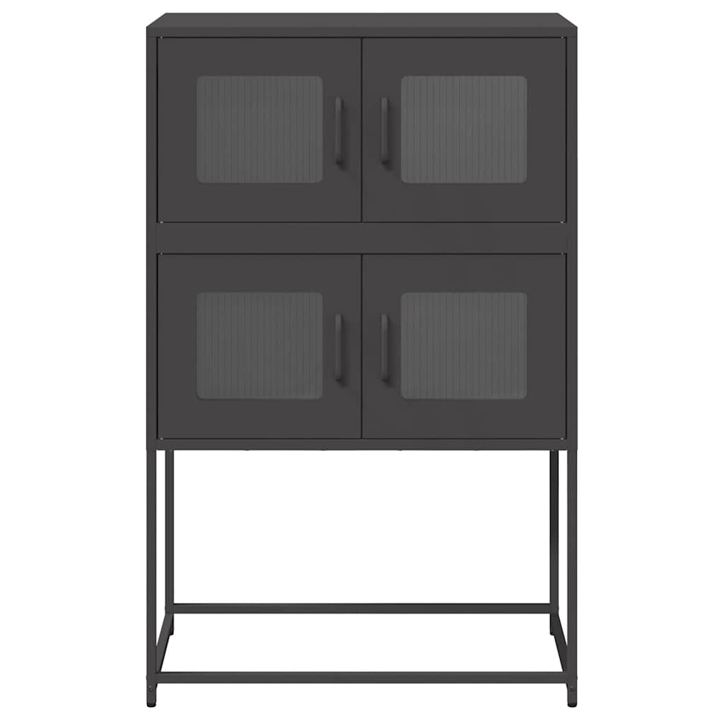 Hoge kast 68x39x107 cm staal zwart