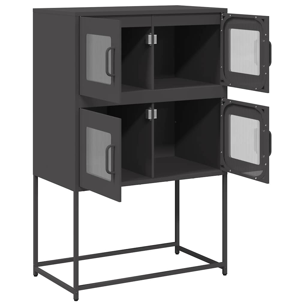 Hoge kast 68x39x107 cm staal zwart