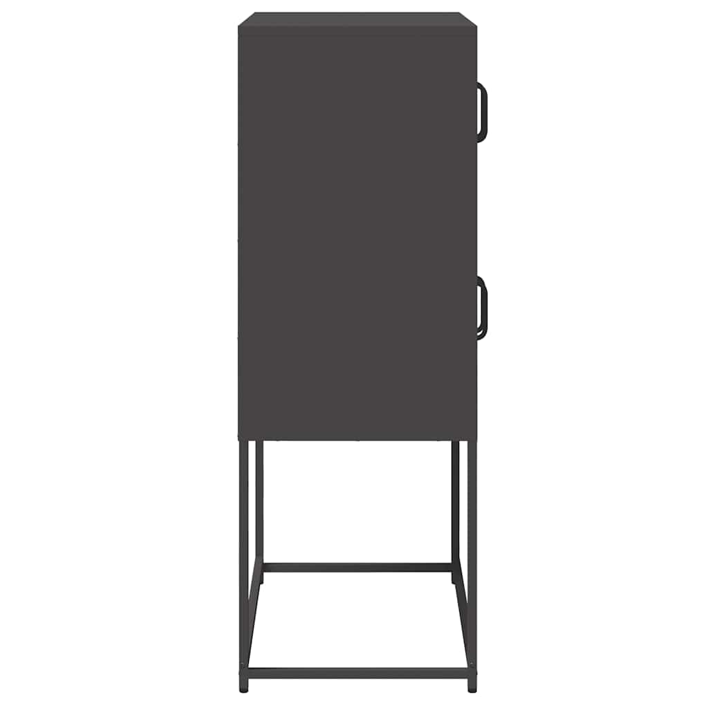 Hoge kast 68x39x107 cm staal zwart