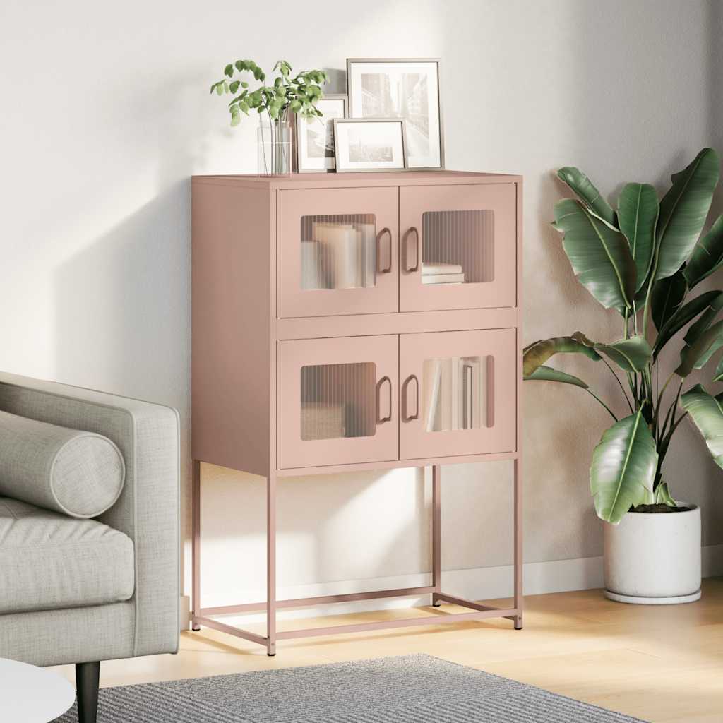 Hoge kast 68x39x107 cm staal roze