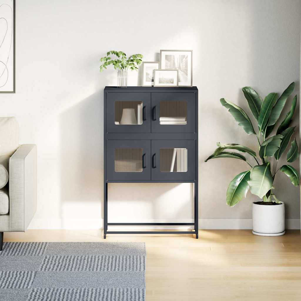 Hoge kast 68x39x107 cm staal antracietkleurig