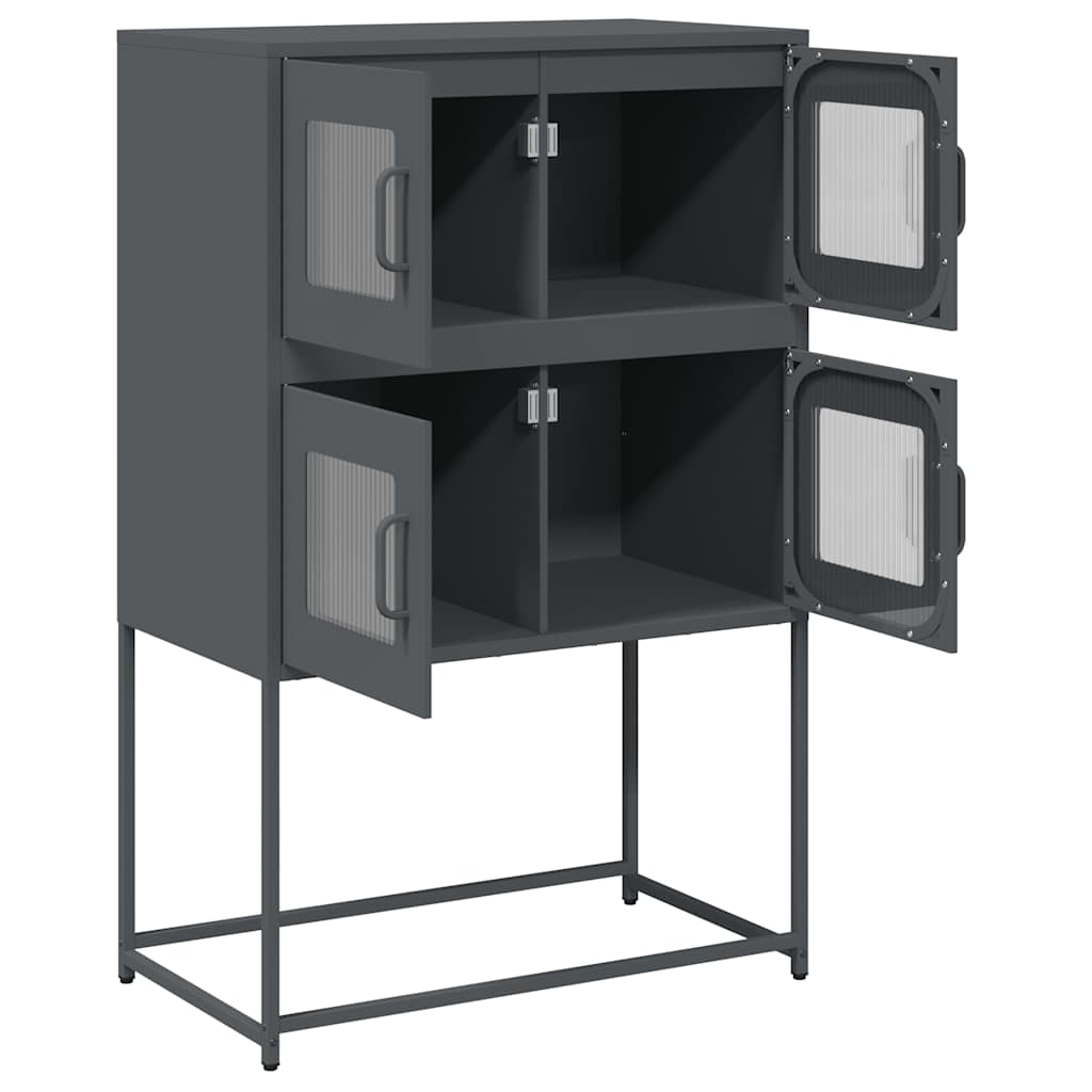 Hoge kast 68x39x107 cm staal antracietkleurig