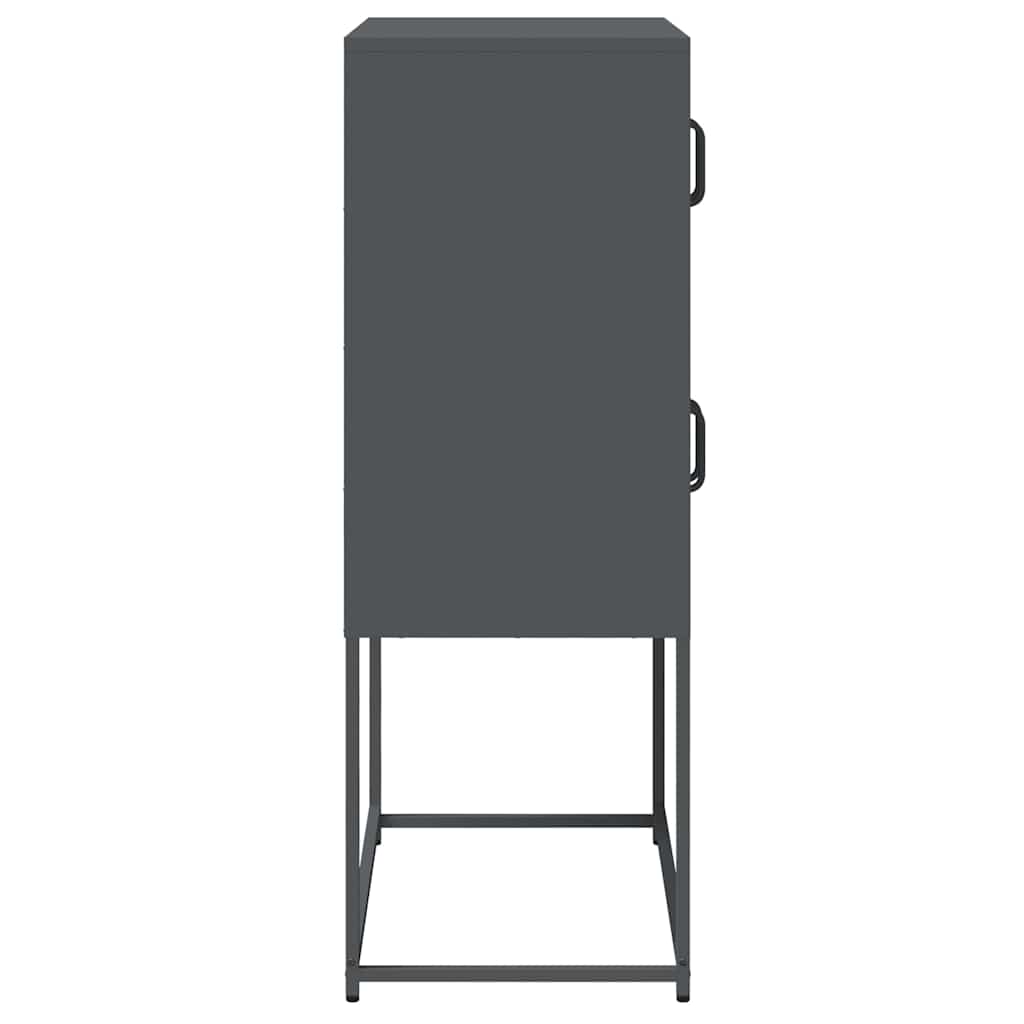 Hoge kast 68x39x107 cm staal antracietkleurig