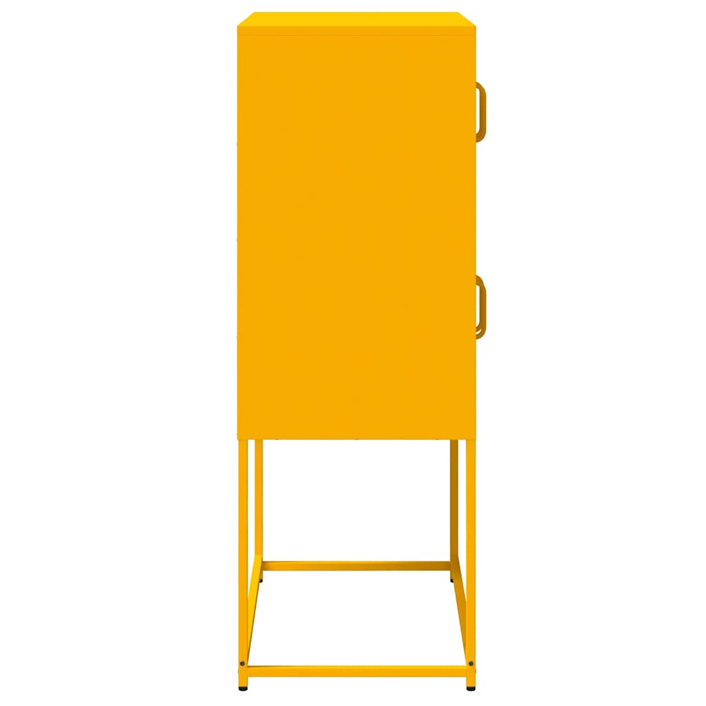 Hoge kast 68x39x107 cm staal mosterdgeel
