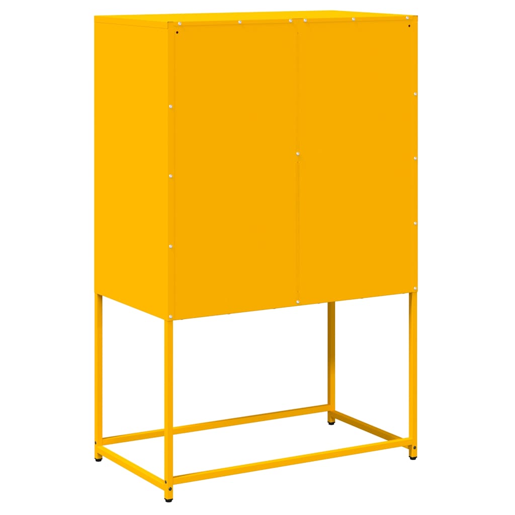 Hoge kast 68x39x107 cm staal mosterdgeel