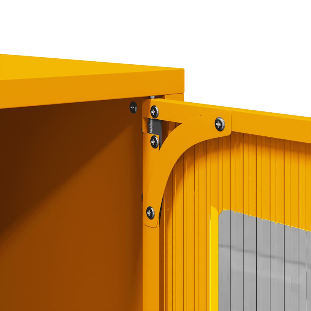 Hoge kast 68x39x107 cm staal mosterdgeel