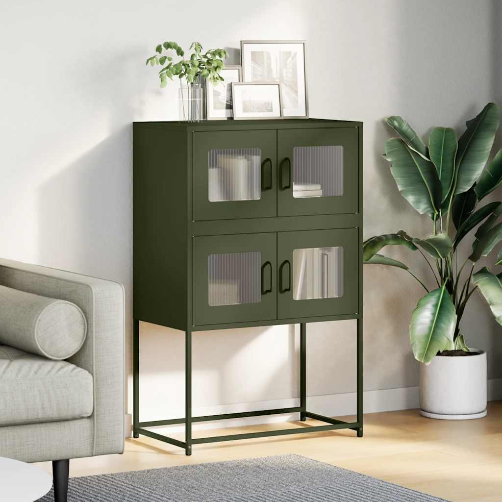 Hoge kast 68x39x107 cm staal olijfgroen