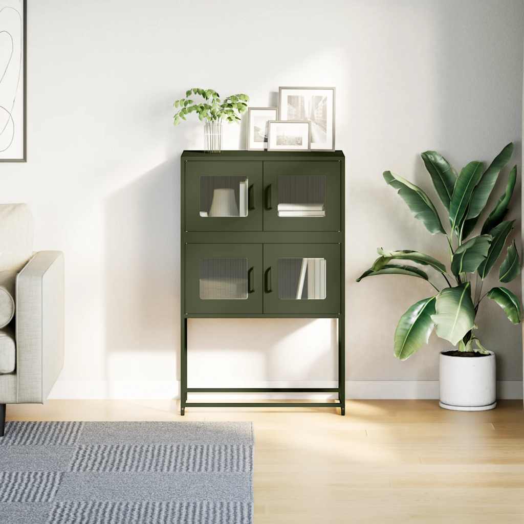 Hoge kast 68x39x107 cm staal olijfgroen