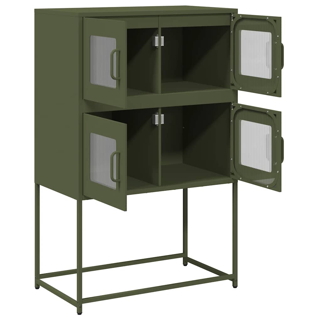 Hoge kast 68x39x107 cm staal olijfgroen