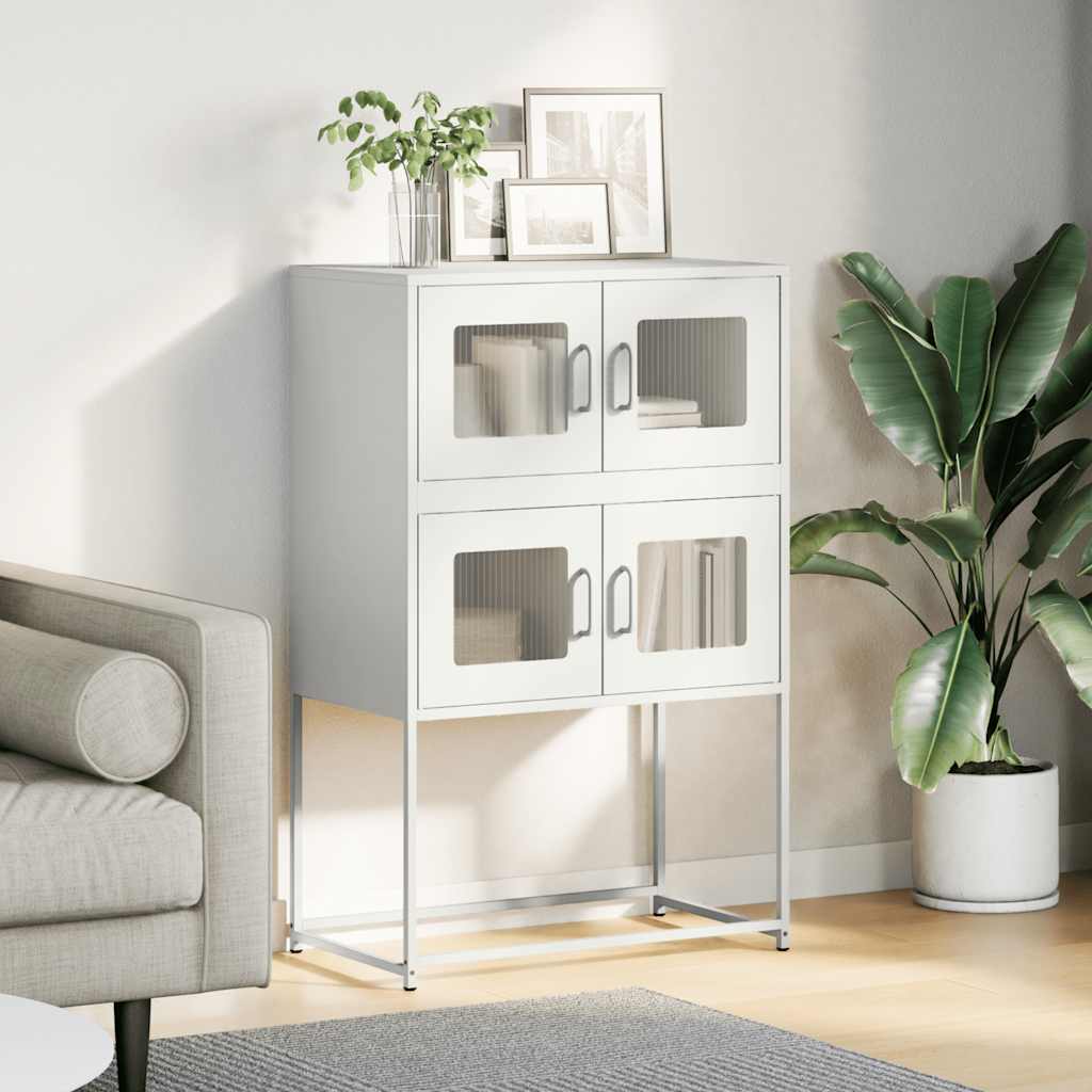 Hoge kast 68x39x107 cm staal wit