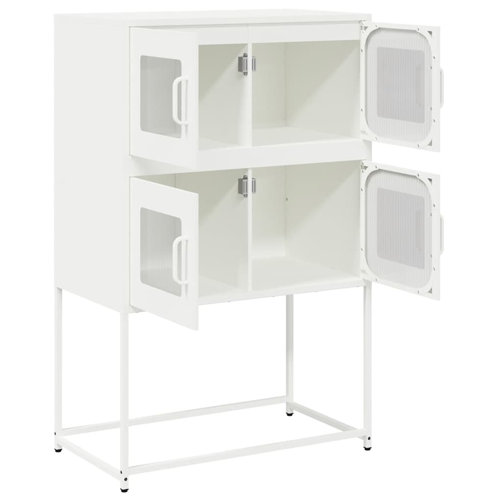 Hoge kast 68x39x107 cm staal wit