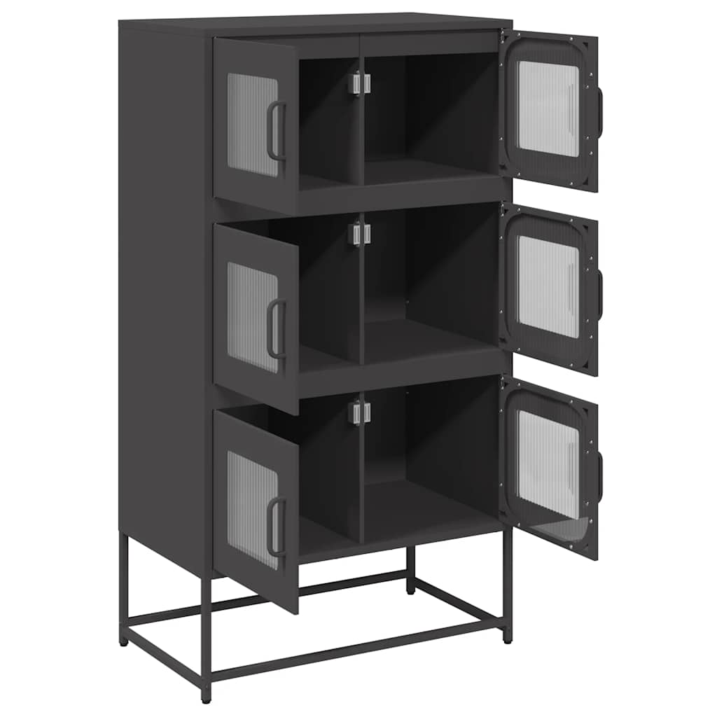 Hoge kast 68x39x123 cm staal zwart