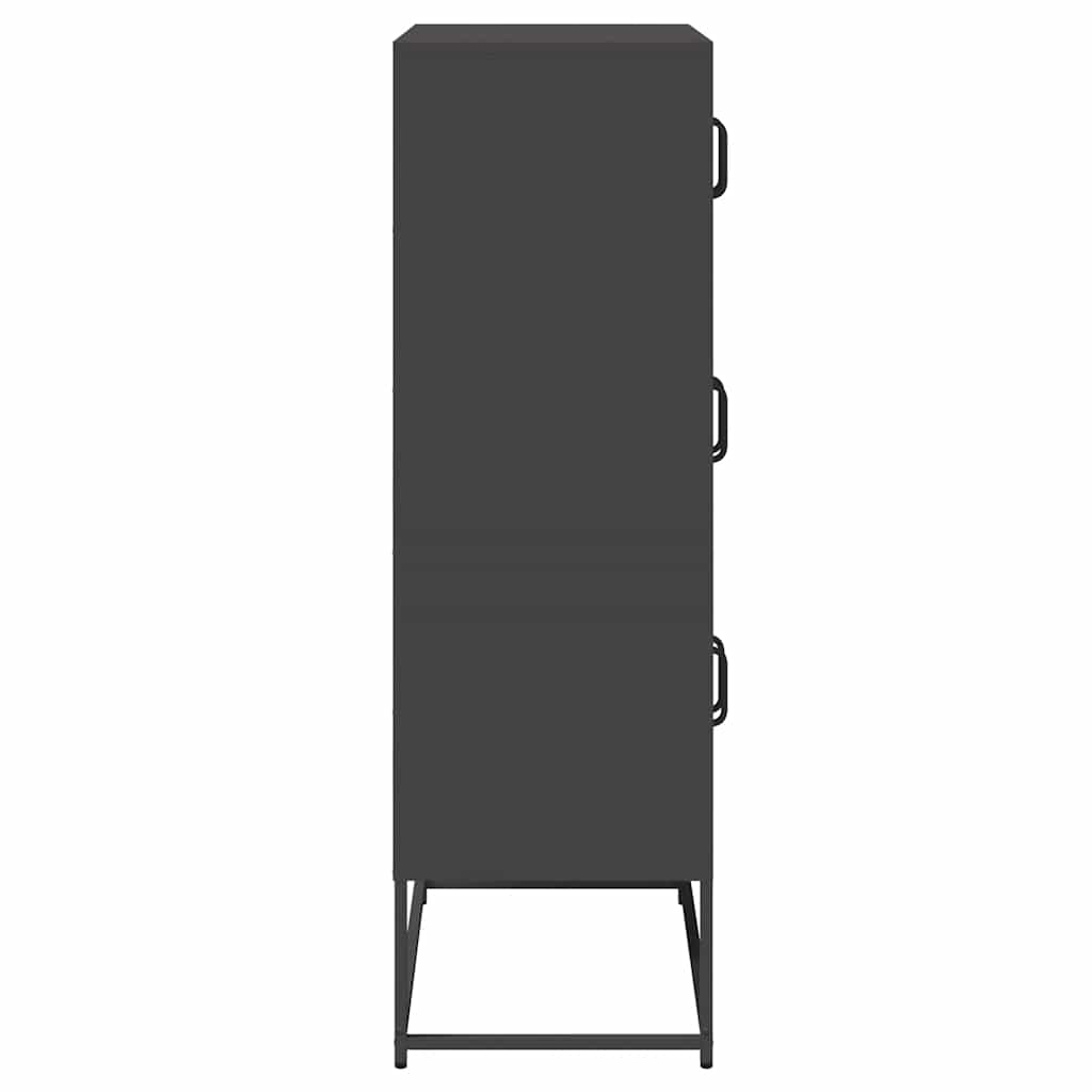 Hoge kast 68x39x123 cm staal zwart