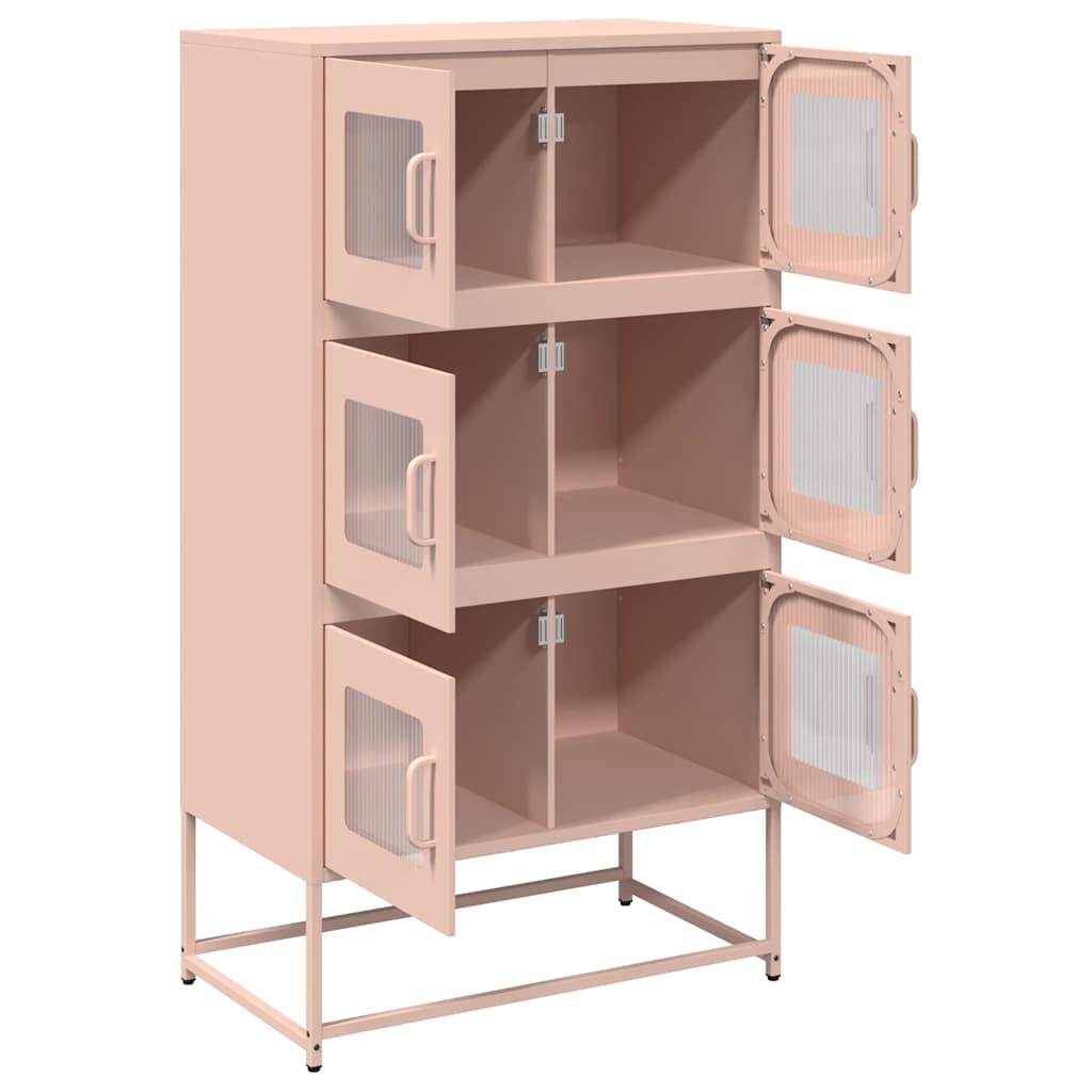 Hoge kast 68x39x123 cm staal roze