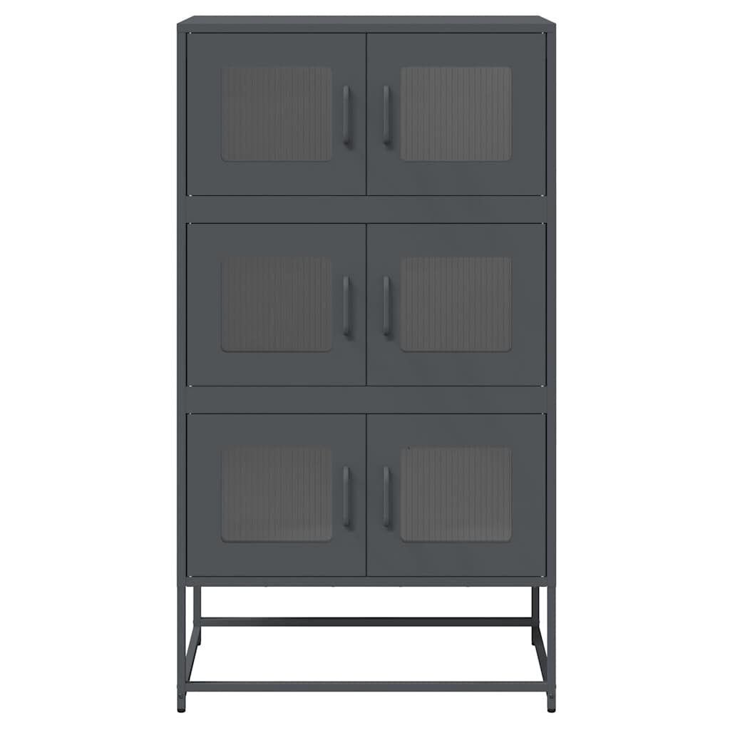 Hoge kast 68x39x123 cm staal antracietkleurig